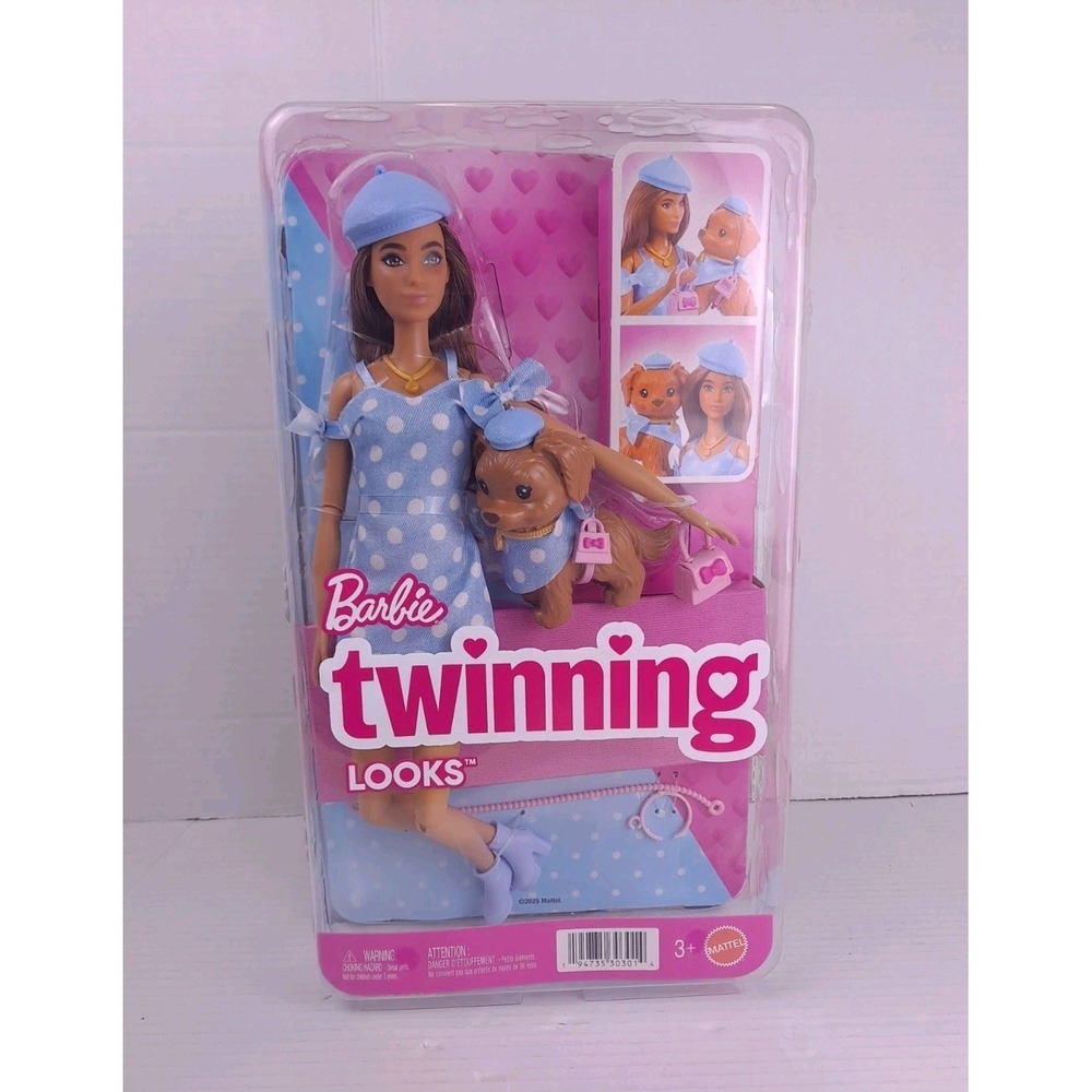 BARBIE TWINNING‎ LOOKS Doll & Pet Dog Matching Clothes Accessories Sealed